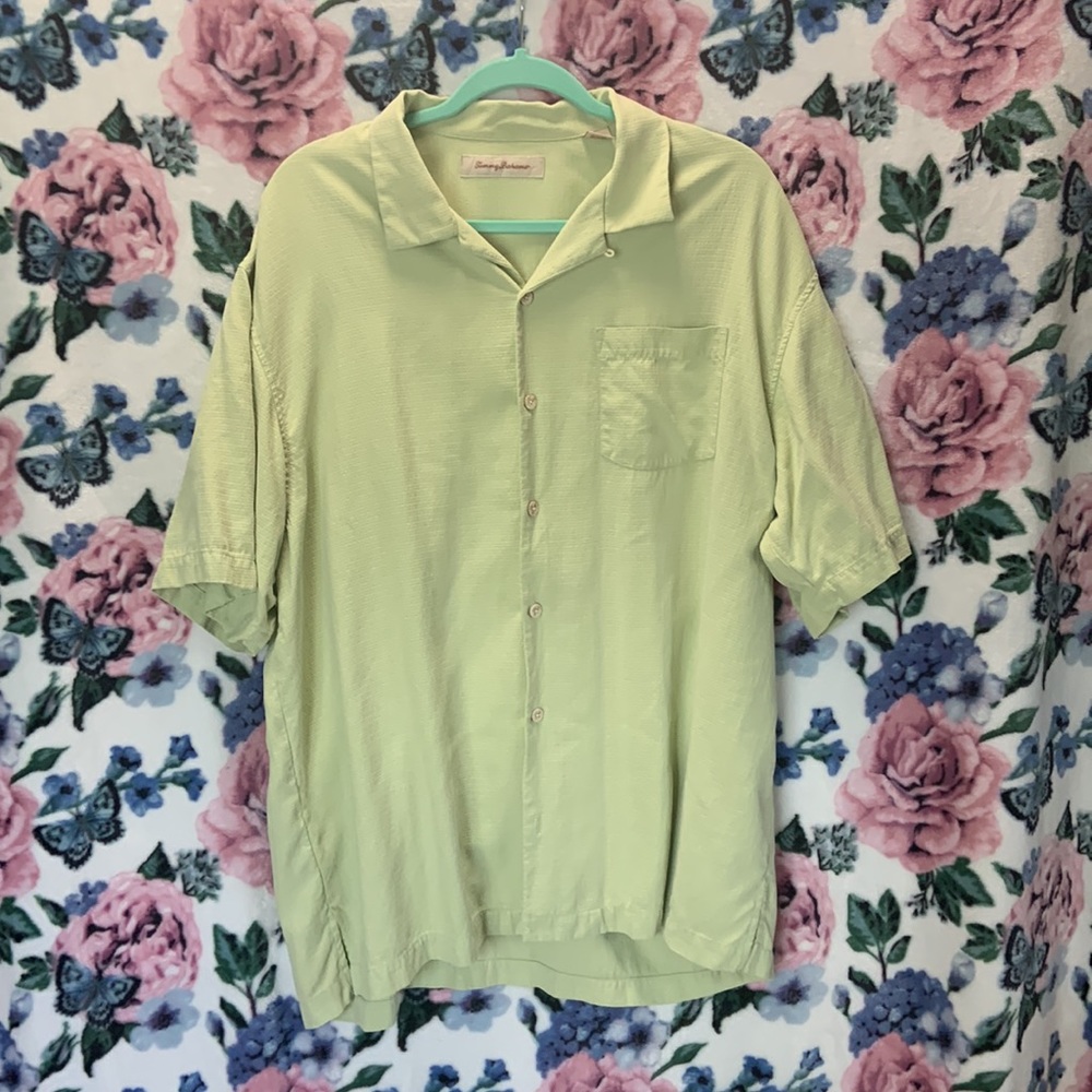 Tommy Bahama Tropical Button Down Light Green (Size XL)